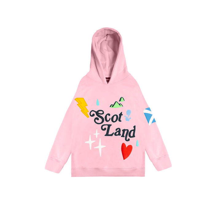 Kids Scotland 3D Puff Hoodie Cherry Blossom Pink - Heritage Of Scotland - CHERRY BLOSSOM PINK