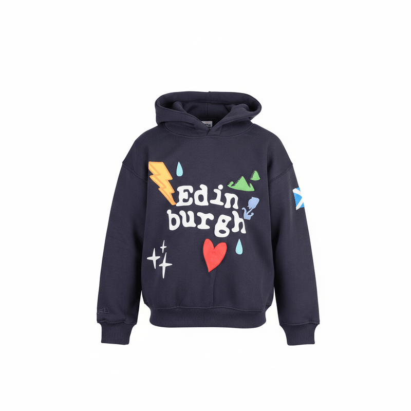 Kids Scotland 3D Puff Hoodie Navy – Children’s Hooded Sweatshirt - Heritage Of Scotland - 0 - 1 YEARS