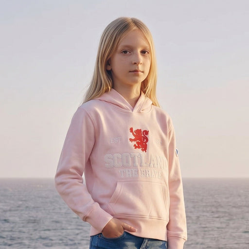 Kids Scotland Est 1314 The Brave Hoodie Baby Pink - Heritage Of Scotland - 1 - 2 Years