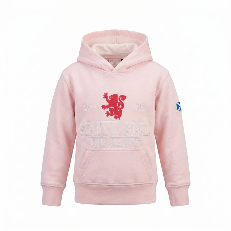 Kids Scotland Est 1314 The Brave Hoodie Baby Pink - Heritage Of Scotland - 1 - 2 Years