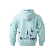 Kids Scotland Hoodie 3D Puff Printed - Sweatshirt with Saltire Design - Aqua - Heritage Of Scotland - 0 - 1 YEARS
