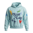 Kids Scotland Hoodie 3D Puff Printed - Sweatshirt with Saltire Design - Aqua - Heritage Of Scotland - 0 - 1 YEARS