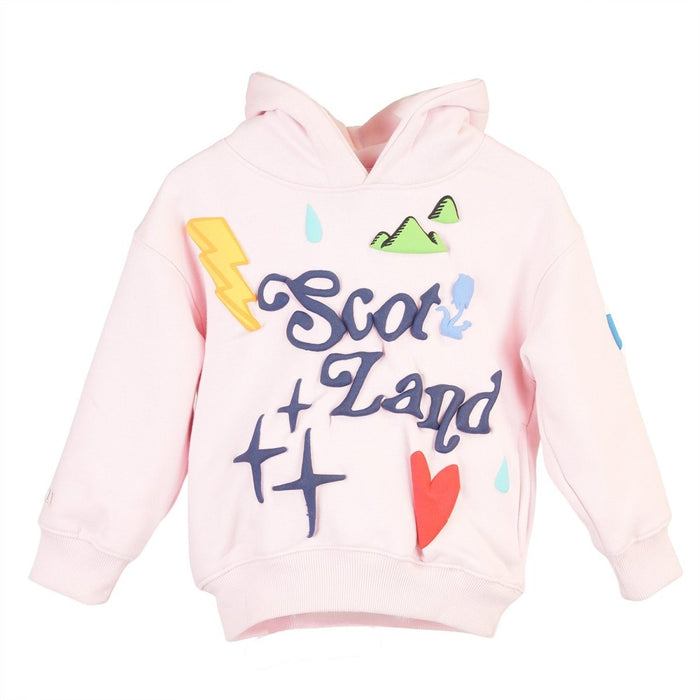 Kids Scotland Pink Hoodie 3D Puff Printed - Sweatshirt with Saltire Design - Heritage Of Scotland - 0 - 1 YEARS
