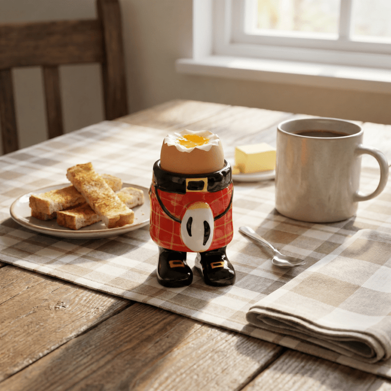 Kilt Egg Cup - RED - Heritage Of Scotland -