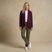 Ladies 100% Cashmere Ribbed Open Front Cardigan – Eminence - Heritage Of Scotland - XS