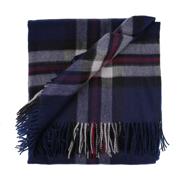Ladies Cashmere Tartan Mini Cape Thomson Navy - Heritage Of Scotland - THOMSON NAVY