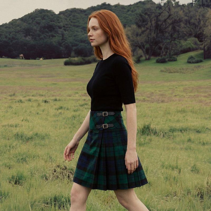 Ladies Deluxe Billie Kilted Skirt Black Watch - Heritage Of Scotland - Black Watch