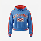 Ladies Edinburgh Tartan Hoodie – Blue Scottish Flag Pullover - Heritage Of Scotland - S