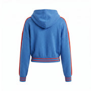 Ladies Edinburgh Tartan Hoodie – Blue Scottish Flag Pullover - Heritage Of Scotland - S