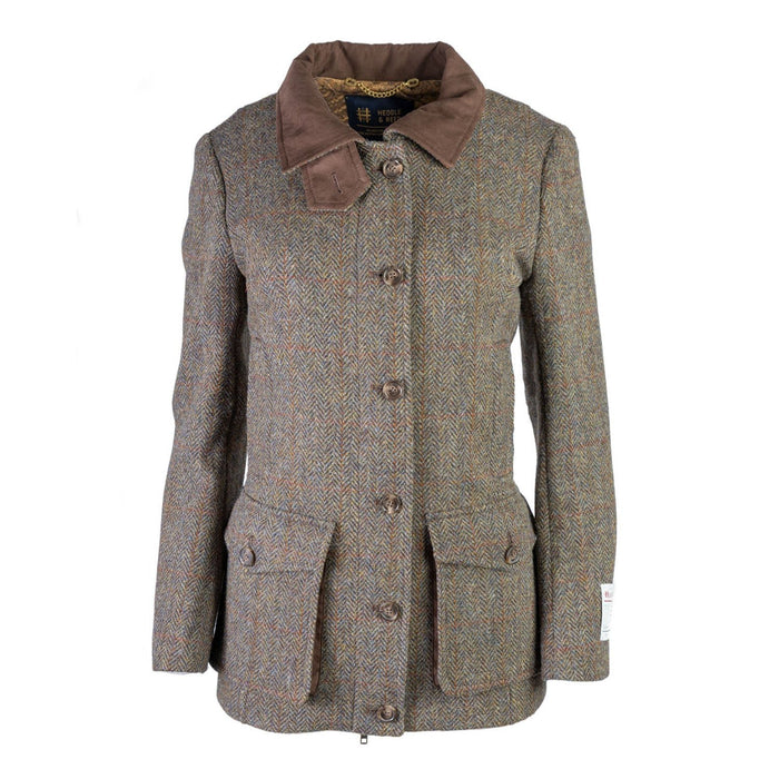 Ladies Erin Ht Field Coat Brown Herringbone - Heritage Of Scotland - BROWN HERRINGBONE