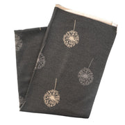 Ladies Grey Dandelion Print Reversible Cape Wrap - DARK GREY - Heritage Of Scotland -