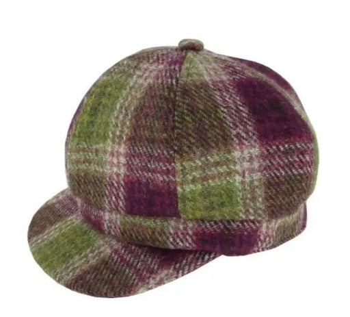 Ladies Harris Tweed Cap Heather Check - Heritage Of Scotland - Heather Check