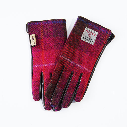 Ladies Harris Tweed Gloves Fuschia - Heritage Of Scotland - FUSCHIA
