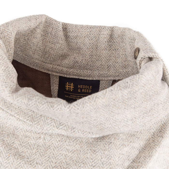 Ladies Harris Tweed Poncho Lt Natural Herringbone - Heritage Of Scotland - LT NATURAL HERRINGBONE