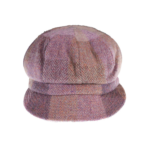Ladies Heddle & Reed Baker Cap 100% Wool - Heritage Of Scotland - LILAC CHECK