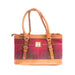 Ladies Ht Leather Hand Bag Cerise Check / Tan - Heritage Of Scotland - CERISE CHECK / TAN