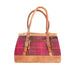 Ladies Ht Leather Hand Bag Cerise Check / Tan - Heritage Of Scotland - CERISE CHECK / TAN