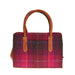 Ladies Ht Leather Hand Bag Cerise Check / Tan - Heritage Of Scotland - CERISE CHECK / TAN