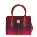 Ladies Ht Leather Hand Bag Cerise Check / Tan - Heritage Of Scotland - CERISE CHECK / TAN