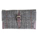 Ladies Ht Leather Long Purse Grey & Red Check / Maroon - Heritage Of Scotland - GREY & RED CHECK / MAROON