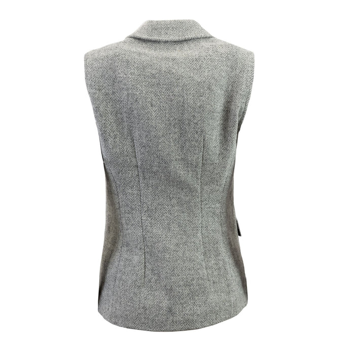 Ladie's Mairi Harris Tweed Waistcoat Furn20 - 05 Grey Hb - Heritage Of Scotland - FURN20 - 05 GREY HB