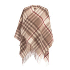 Ladies Mini Cape Edinburgh 100% Lambswool - Chequer Shrimp - Heritage Of Scotland -
