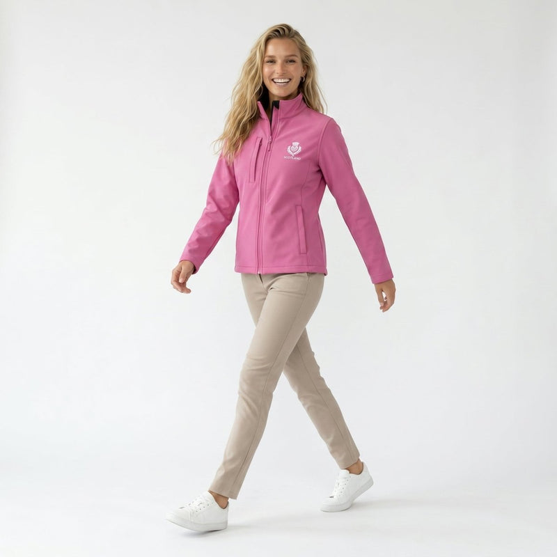 Ladies Scotland Thistle Softshell Jacket – Pink - Heritage Of Scotland - MAGENTA / S