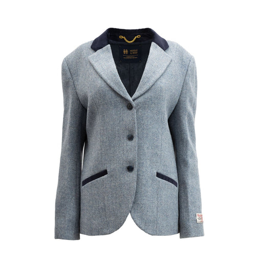 Ladies Skye Harris Tweed Jacket Blue Herringbone - Heritage Of Scotland - BLUE HERRINGBONE