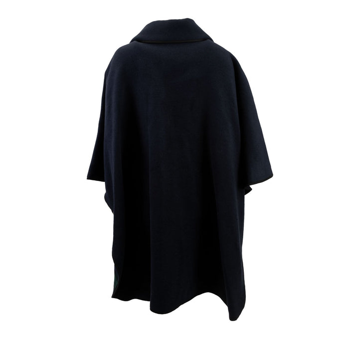 Ladies Wool Blend Reversible Cape Navy/Black Watch - Heritage Of Scotland - NAVY/BLACK WATCH