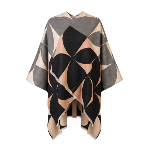 Leaf Super Soft Cape – Elegant Lightweight Wrap in Vibrant Colours - Heritage Of Scotland - BLACK MIX