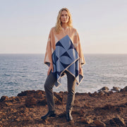 Leaf Super Soft Cape – Elegant Lightweight Wrap in Vibrant Colours - Heritage Of Scotland - NAVY/NATURAL