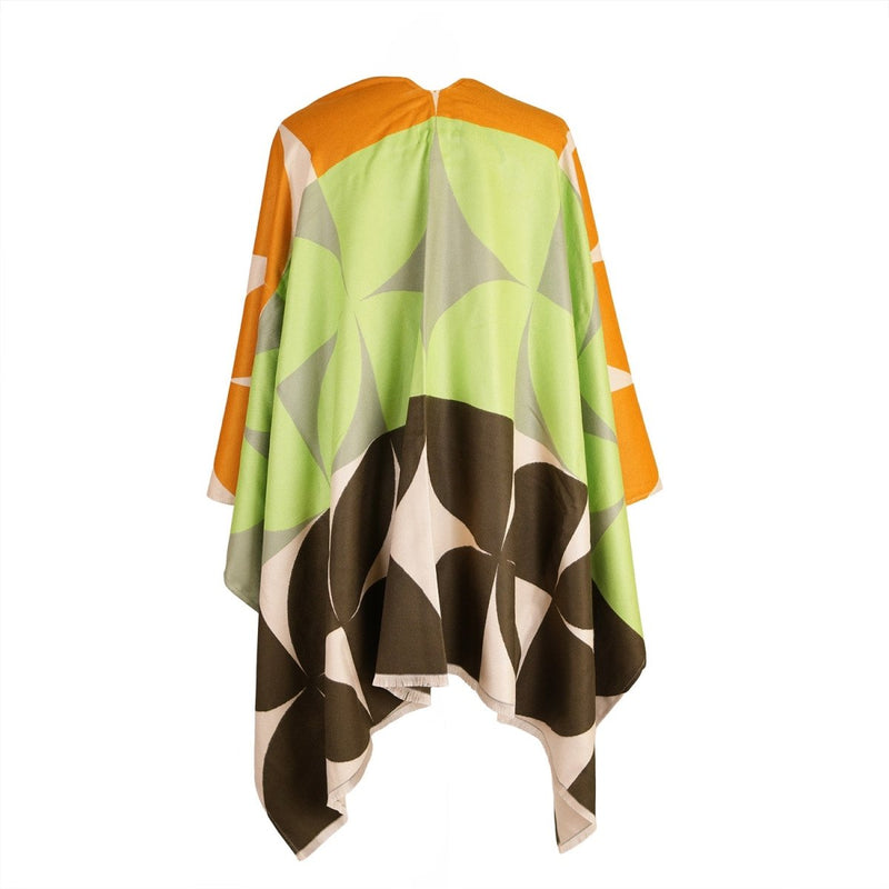 Leaf Super Soft Cape – Elegant Lightweight Wrap in Vibrant Colours - Heritage Of Scotland - OLIVE MIX