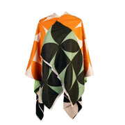 Leaf Super Soft Cape – Elegant Lightweight Wrap in Vibrant Colours - Heritage Of Scotland - OLIVE MIX