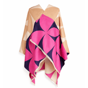 Leaf Super Soft Cape – Elegant Lightweight Wrap in Vibrant Colours - Heritage Of Scotland - PINK/ORANGE