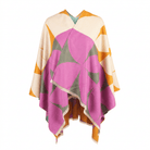 Leaf Super Soft Cape – Elegant Lightweight Wrap - PINK and OCHRE - Heritage Of Scotland -