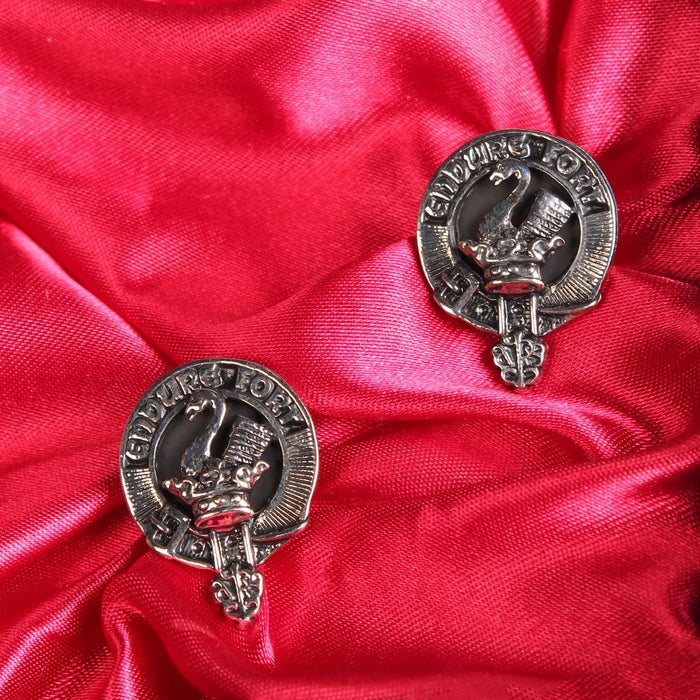 Lindsay Clan Badge, Kilt Pin, Lapel Pin, Cufflinks, Keyring/Key Fob & Gift Set — Fine Pewter by Art Pewter — Made in Scotland (Shiny Finish) - Heritage Of Scotland - Cufflinks