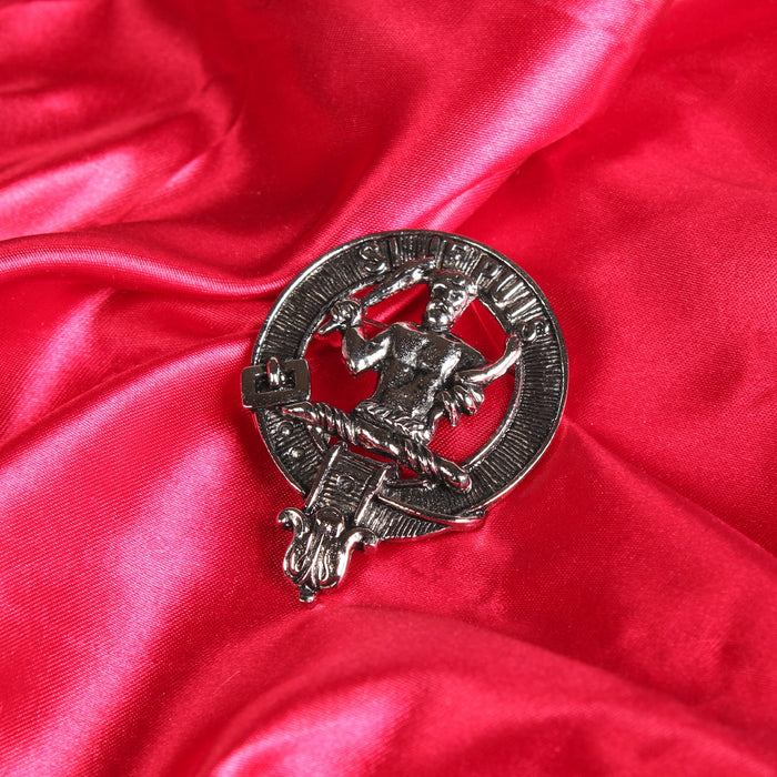 Livingstone Clan Badge, Kilt Pin, Lapel Pin, Cufflinks, Keyring/Key Fob & Gift Set — Fine Pewter by Art Pewter — Made in Scotland (Shiny Finish) - Heritage Of Scotland - Badge