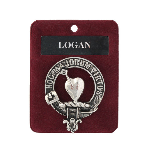 Logan Clan Badge, Kilt Pin, Lapel Pin, Cufflinks, Keyring/Key Fob & Gift Set — Fine Pewter by Art Pewter — Made in Scotland (Shiny Finish) - Heritage Of Scotland - Badge