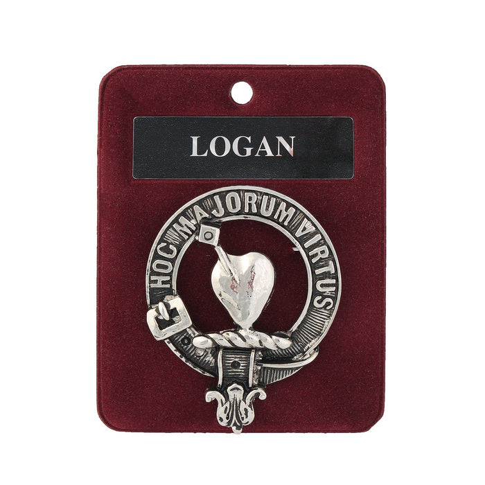 Logan Clan Badge, Kilt Pin, Lapel Pin, Cufflinks, Keyring/Key Fob & Gift Set — Fine Pewter by Art Pewter — Made in Scotland (Shiny Finish) - Heritage Of Scotland - Badge
