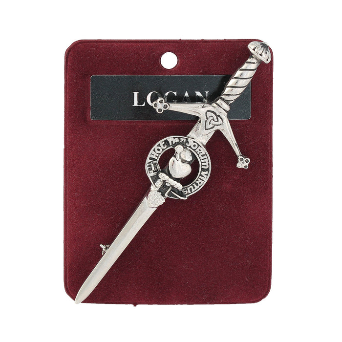 Logan Clan Badge, Kilt Pin, Lapel Pin, Cufflinks, Keyring/Key Fob & Gift Set — Fine Pewter by Art Pewter — Made in Scotland (Shiny Finish) - Heritage Of Scotland - Kilt Pin