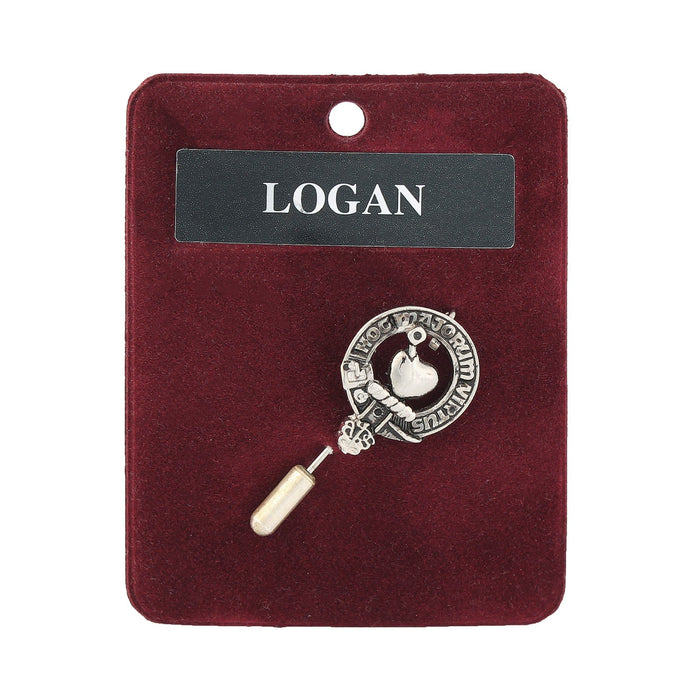 Logan Clan Badge, Kilt Pin, Lapel Pin, Cufflinks, Keyring/Key Fob & Gift Set — Fine Pewter by Art Pewter — Made in Scotland (Shiny Finish) - Heritage Of Scotland - Lapel Pin