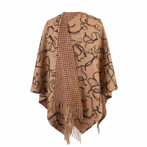 Luxury Chain Print Cashmere Cape – CAMEL - Heritage Of Scotland -