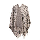 Luxury Chain Print Cashmere Cape - GREY - Heritage Of Scotland -