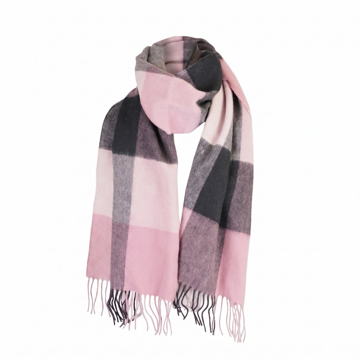 Luxury Lambswool Wide Scarf - Pure Wool - Heritage Of Scotland - 3 SQUARE PINK