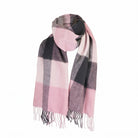 Luxury Lambswool Wide Scarf - Pure Wool - Heritage Of Scotland - 3 SQUARE PINK