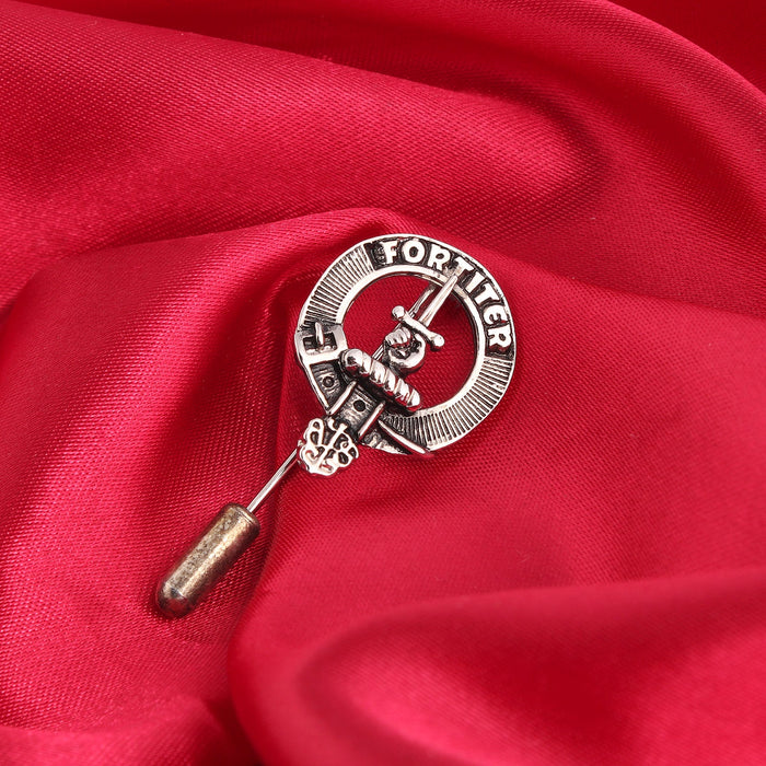 MacAlister Clan Badge, Kilt Pin, Lapel Pin, Cufflinks, Keyring/Key Fob & Gift Set — Fine Pewter by Art Pewter — Made in Scotland (Shiny Finish) - Heritage Of Scotland - Lapel Pin