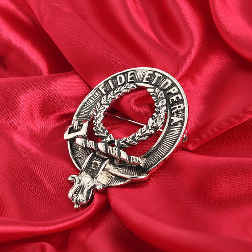 MacArthur Clan Badge, Kilt Pin, Lapel Pin, Cufflinks, Keyring/Key Fob & Gift Set — Fine Pewter by Art Pewter — Made in Scotland (Shiny Finish) - Heritage Of Scotland - Badge