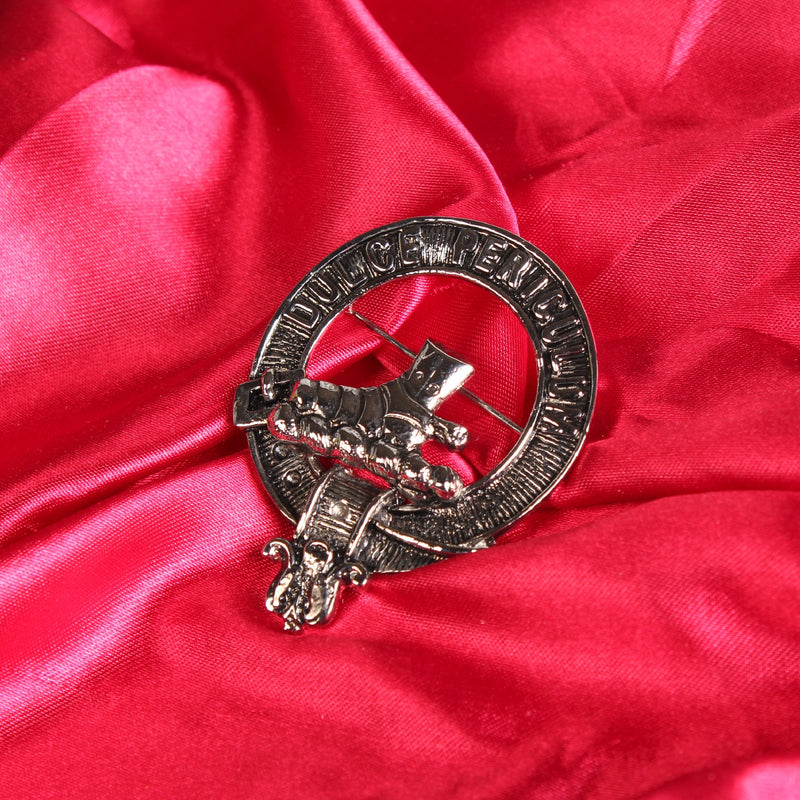 MacAulay Clan Badge, Kilt Pin, Lapel Pin, Cufflinks, Keyring/Key Fob & Gift Set — Fine Pewter by Art Pewter — Made in Scotland (Shiny Finish) - Heritage Of Scotland - Badge
