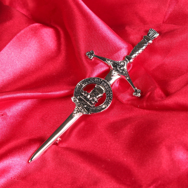 MacAulay Clan Badge, Kilt Pin, Lapel Pin, Cufflinks, Keyring/Key Fob & Gift Set — Fine Pewter by Art Pewter — Made in Scotland (Shiny Finish) - Heritage Of Scotland - Kilt Pin