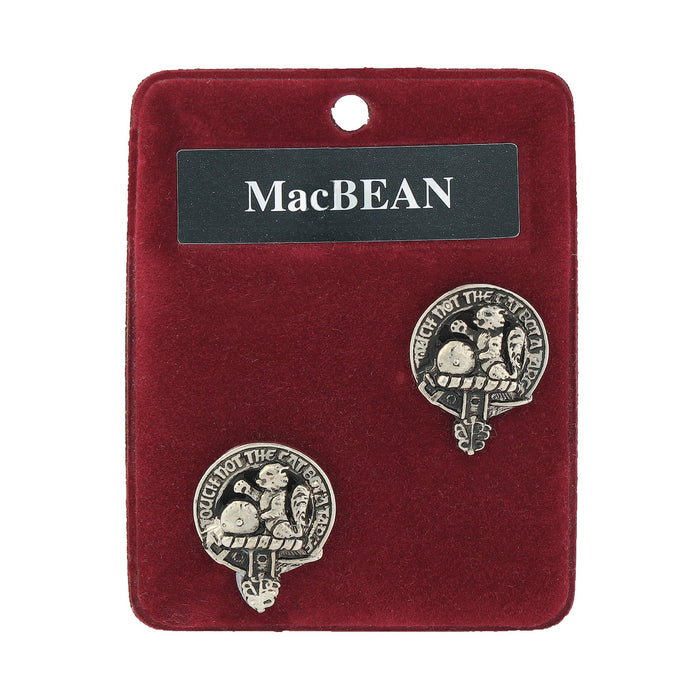 MacBean Clan Badge, Kilt Pin, Lapel Pin, Cufflinks, Keyring/Key Fob & Gift Set — Fine Pewter by Art Pewter — Made in Scotland (Shiny Finish) - Heritage Of Scotland - Cufflinks